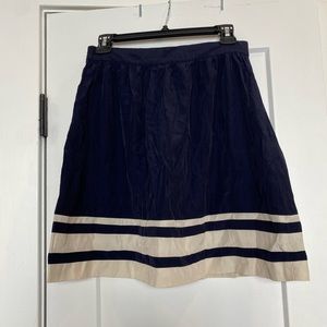 Mango navy and cream skirt size 8